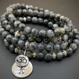 Moonstone Mala Yoga Wrap Bracelet Buddhist Rosary 108 Prayer Beads
