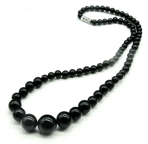 Natural Chalcedony Necklace Round bead Jade jewelry Amulet Men Women
