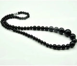 Natural Chalcedony Necklace Round bead Jade jewelry Amulet Men Women