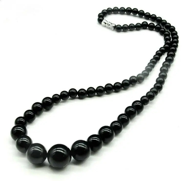 Natural Chalcedony Necklace Round bead Jade jewelry Amulet Men Women