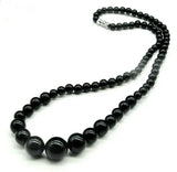 Natural Chalcedony Necklace Round bead Jade jewelry Amulet Men Women