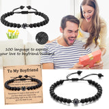 Natural Stone Card Bracelet For Men Women