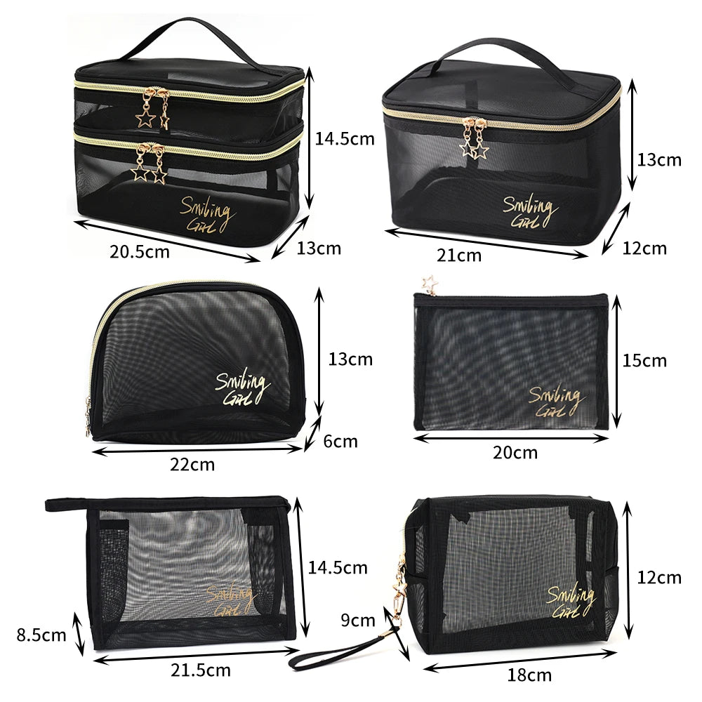 Nylon Mesh Cosmetic Storage Travel Bag