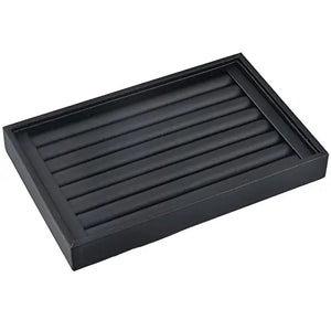 PU Leather 7 Slots Ring Earrings Trays Showcase Display Jewelry Organizer