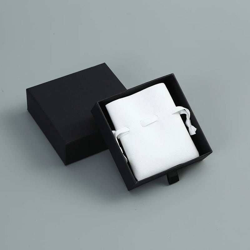 Paper Box & Microfiber Jewelry Bag Gift Organizer Earrings Display