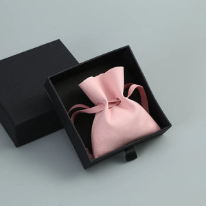 Paper Box & Microfiber Jewelry Bag Gift Organizer Earrings Display