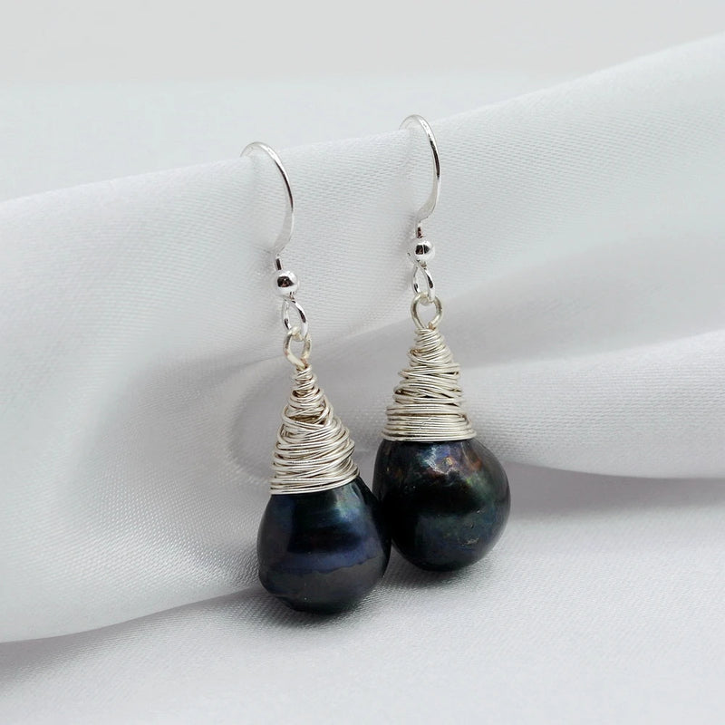 Baroque Pearl Drop Earrings Natural Jewelry