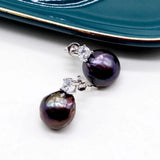 Baroque Pearl Silver Earrings with Cubic Zirconia