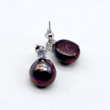 Baroque Pearl Silver Earrings with Cubic Zirconia