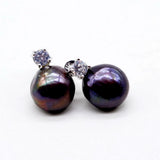 Baroque Pearl Silver Earrings with Cubic Zirconia