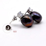 Baroque Pearl Silver Earrings with Cubic Zirconia