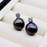 Baroque Pearl Silver Earrings with Cubic Zirconia