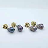 Baroque Pearl Coin Earrings Exaggerated Retro Women's Jewelry
