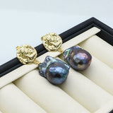 Baroque Pearl Coin Earrings Exaggerated Retro Women's Jewelry