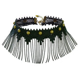 Personalized Lace Necklace Rivet Tassel Punk Neck Chain Halloween Accessory