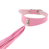 Gothic Rivets Choker Necklace with Tassels
