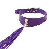 Gothic Rivets Choker Necklace with Tassels