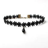 Punk Gothic Flower Velvet Lace Choker Necklace Geometric Collar Pendant Jewelry
