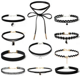 Punk Gothic Flower Velvet Lace Choker Necklace Geometric Collar Pendant Jewelry
