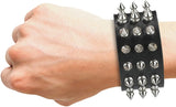 Punk Leather Spike Bracelet - Biker Cuff for Men