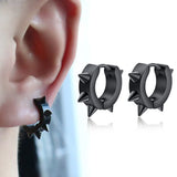 Gothic Spike Rivet Hoop Huggie Earrings