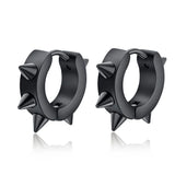 Gothic Spike Rivet Hoop Huggie Earrings