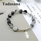 Silver 925 Quartz Rutilated Women Bracelet Bangle