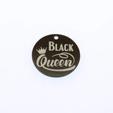 Queen Charms Stainless Steel Charm African Woman Laser Engraved Pendant