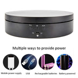Rechargeable Turntable Display Stand, Rotating Speed/Angle Adjustable