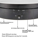 Rechargeable Turntable Display Stand, Rotating Speed/Angle Adjustable