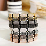 Zirconium Hand Braided Bracelet Copper Beads Classic Bangle