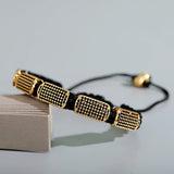 Zirconium Hand Braided Bracelet Copper Beads Classic Bangle