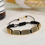 Zirconium Hand Braided Bracelet Copper Beads Classic Bangle