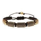 Zirconium Hand Braided Bracelet Copper Beads Classic Bangle