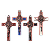Red St Benedict Crucifix Rosary Cross Pendant 6pcs