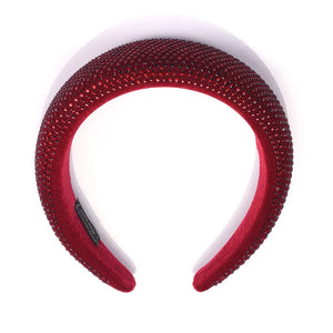 Red Rhinestone Hairband Wide Headwear Ladies Statement ZA Headbead
