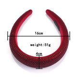 Red Rhinestone Hairband Wide Headwear Ladies Statement ZA Headbead