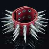 Red Long River Leather Bracelet Punk Rock Stage Adjustable