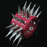 Red Long River Leather Bracelet Punk Rock Stage Adjustable