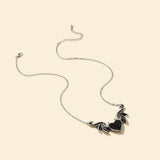 Red Love Pendant Necklace Bat Wing Necklaces