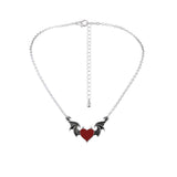 Red Love Pendant Necklace Bat Wing Necklaces