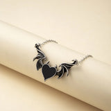Red Love Pendant Necklace Bat Wing Necklaces