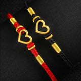 Red Rope Bracelet w/ 24k Love Pendant for Women
