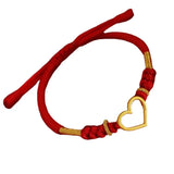 Red Rope Bracelet w/ 24k Love Pendant for Women