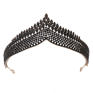 Retro Bridal Crown Headdress Wedding Princess Crown Golden Plated