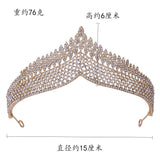 Retro Bridal Crown Headdress Wedding Princess Crown Golden Plated