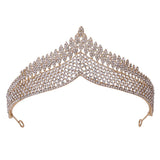 Retro Bridal Crown Headdress Wedding Princess Crown Golden Plated