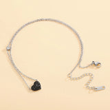 Rhinestone Heart Necklace Chokers Jewelry Gift