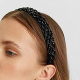 Rhinestone Wide Hairband Crystal Pearl Headband Wedding Hair Jewelry