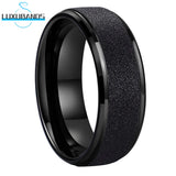 Tungsten Carbide Bands with Stepped Beveled Edges Domed 8mm